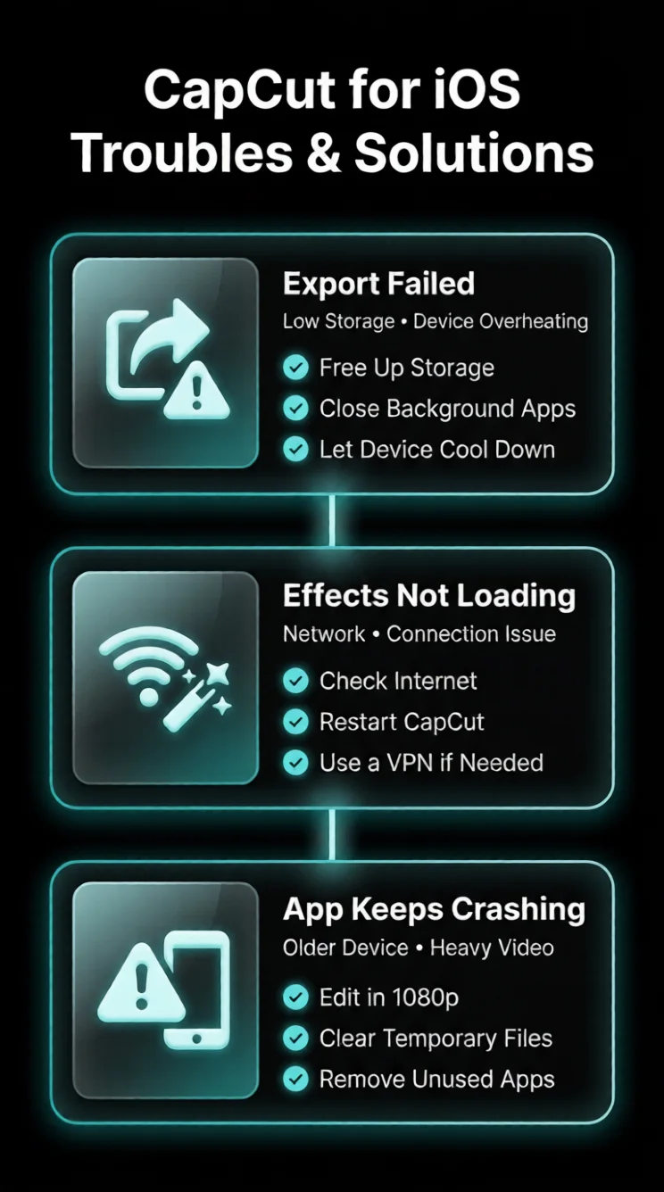 CapCut for iOS Troubles & Solutions